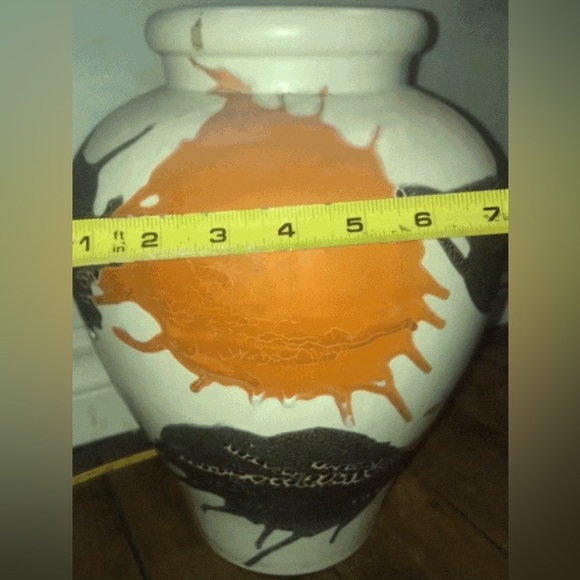 Midcentury Royal Haeger Modernist Orange Brown White Earth Wrap Pottery - Picture 7 of 9